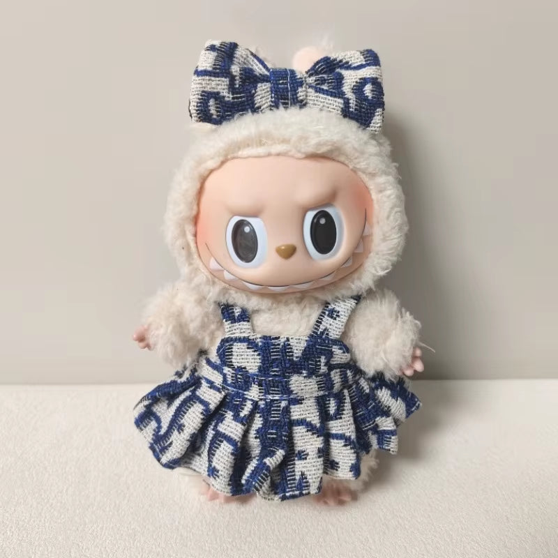 Luxury Labubu Doll Clothes Set – Mini Idol Dress with Bow Headband & Accessories
