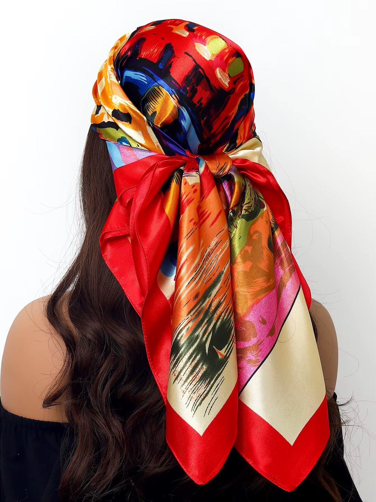 Couture Chaos Satin Colorful Scarf