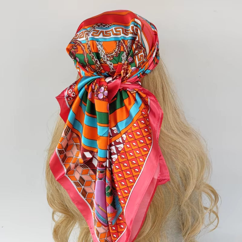 Couture Chaos Satin Colorful Scarf