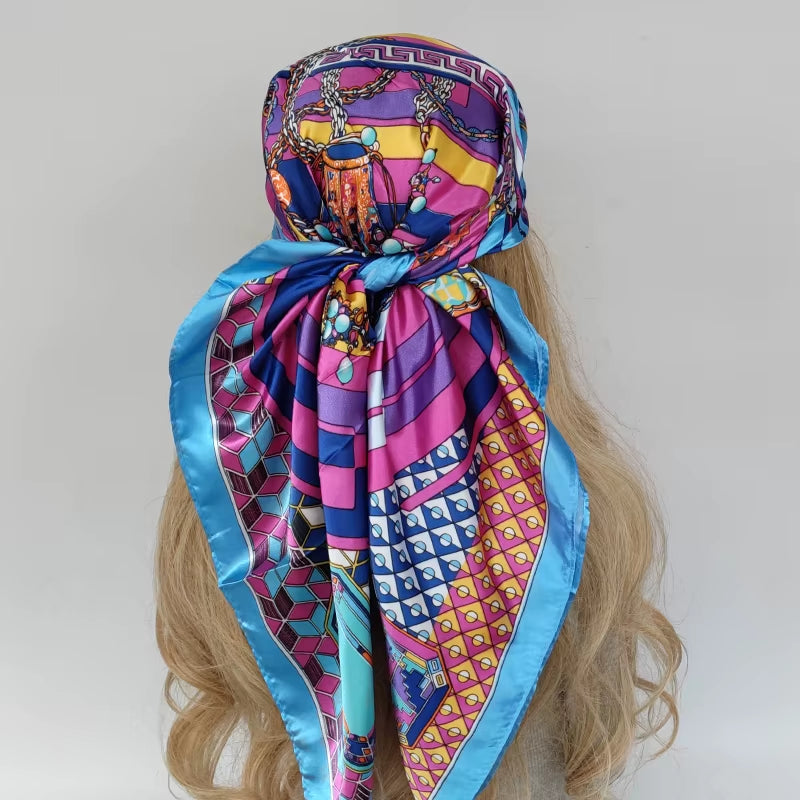 Couture Chaos Satin Colorful Scarf