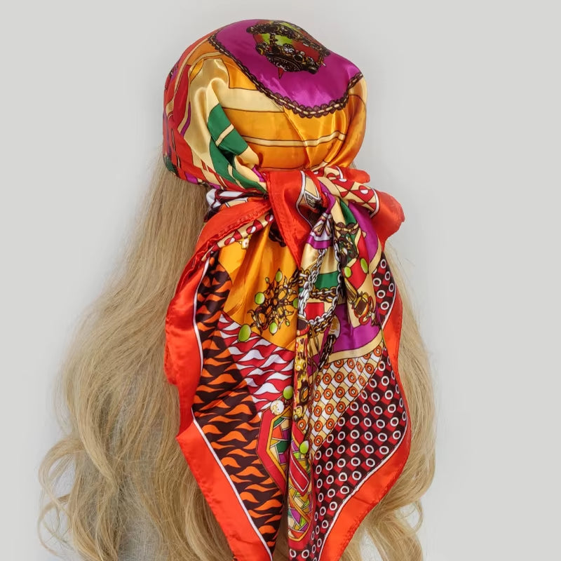 Couture Chaos Satin Colorful Scarf