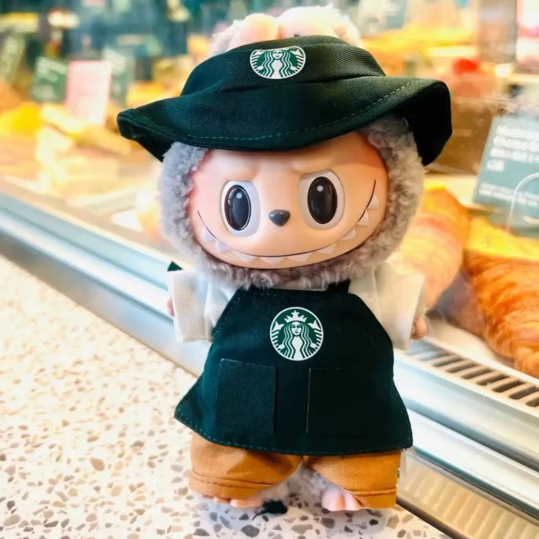 Caffeine Chic – Labubu ‘Starr Bucks’ Outfit & Mini Accessories