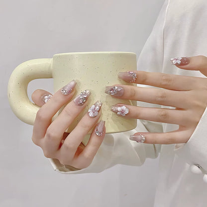 Regal & Reckless Pink Cat’s Eye Press-On Nails – Butterfly French Design (10pcs)