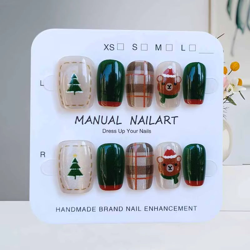 Regal & Reckless Sweet Christmas Press-On Nails – 10pcs  Snowman & Tree