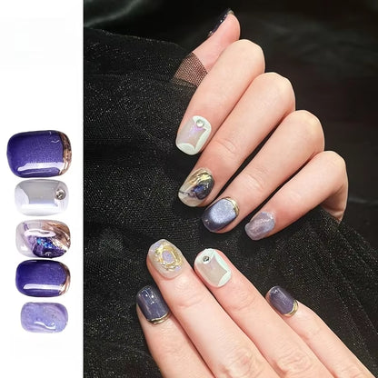 Regal & Reckless Dreamscape Blue Nails – Glossy Short Press-On Collection
