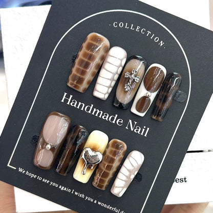 Handmade Luxury Press-On Nails – 10pcs Statement Set