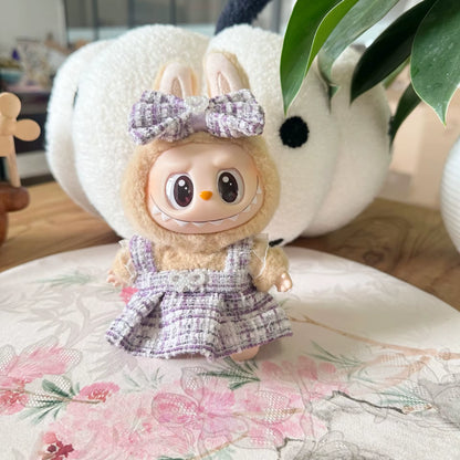 Luxury Labubu Doll Clothes Set – Mini Idol Dress with Bow Headband & Accessories