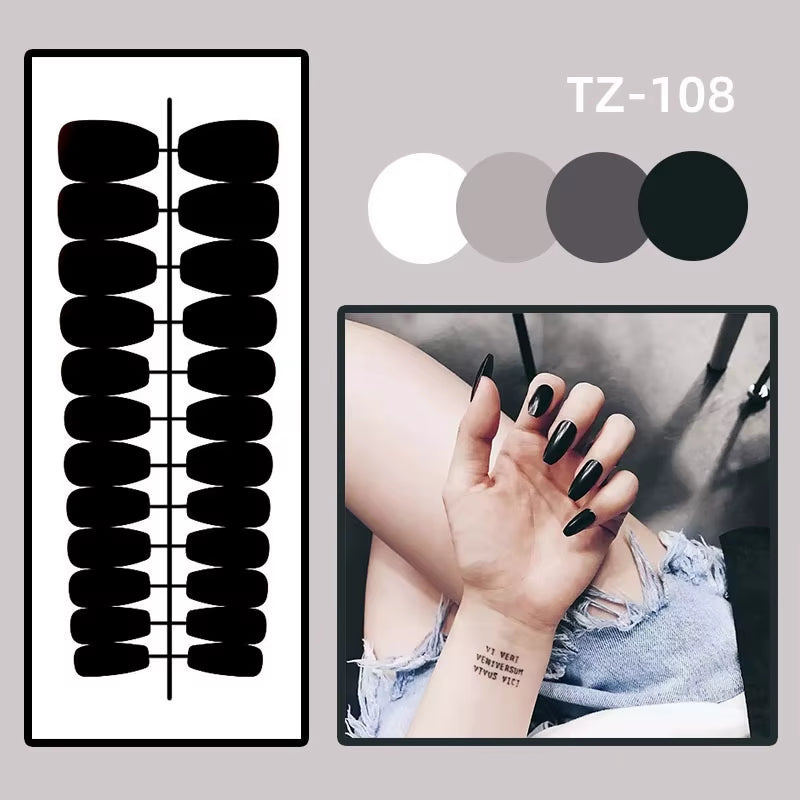 24Pcs Matte Orange French Press-On Nails – Mid-Length Full-Cover Fake Nails, Wearable Artificial Nail Tips for Manicure
