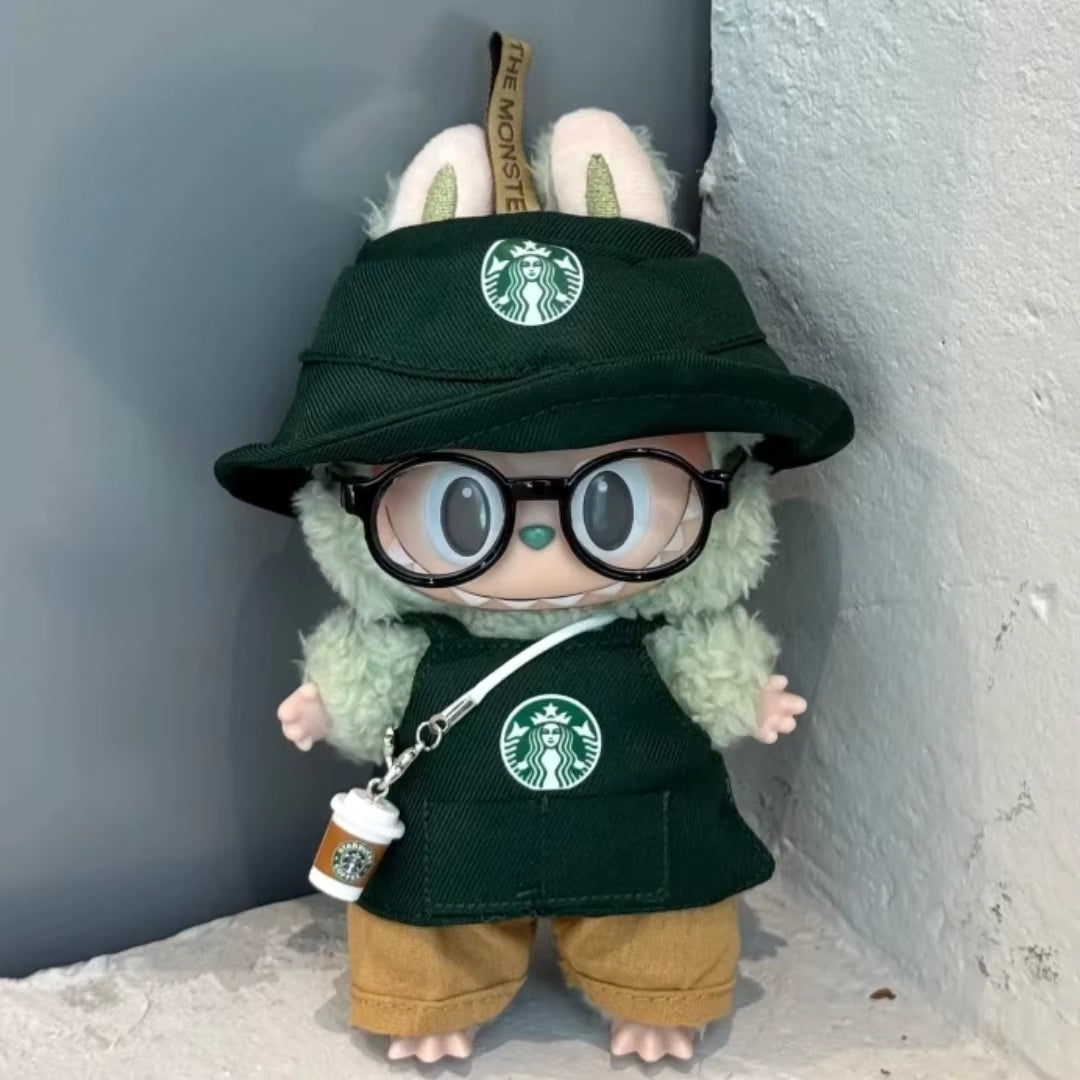 Caffeine Chic – Labubu ‘Starr Bucks’ Outfit & Mini Accessories