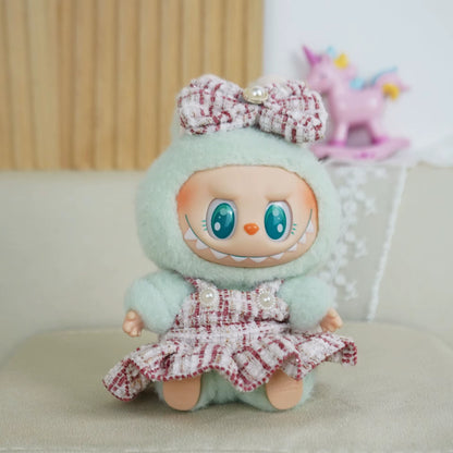 Luxury Labubu Doll Clothes Set – Mini Idol Dress with Bow Headband & Accessories