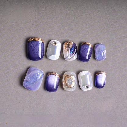 Regal & Reckless Dreamscape Blue Nails – Glossy Short Press-On Collection