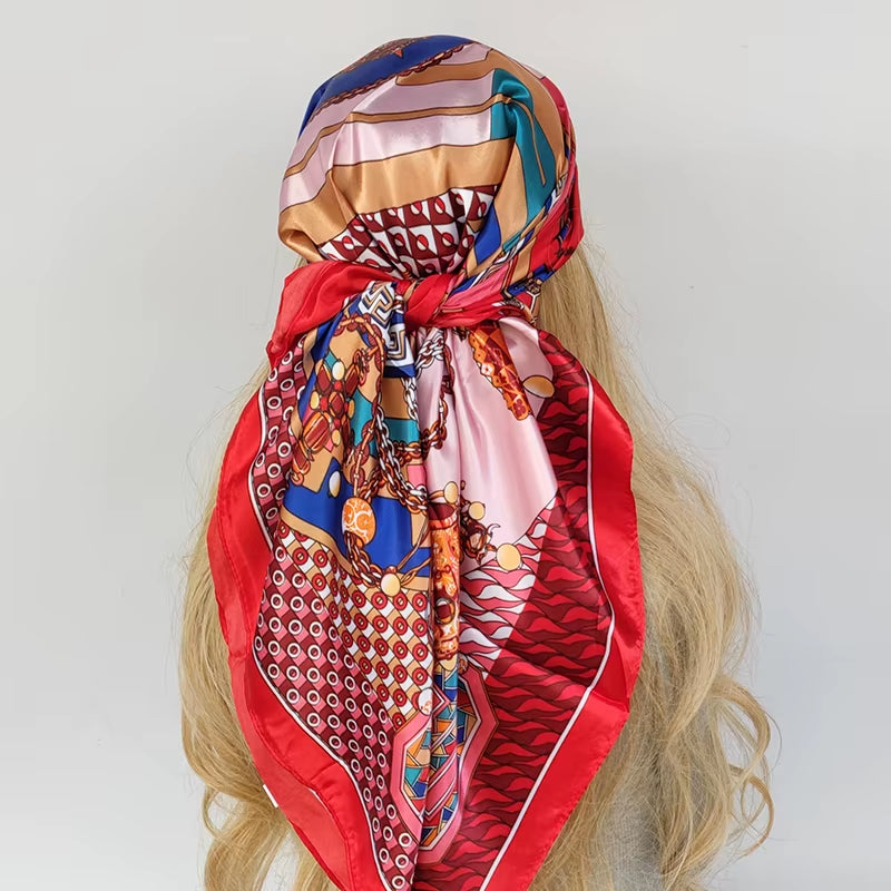 Couture Chaos Satin Colorful Scarf