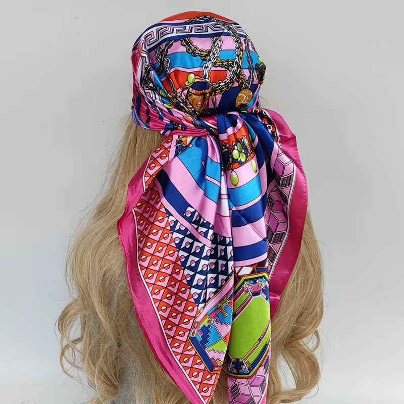 Couture Chaos Satin Colorful Scarf
