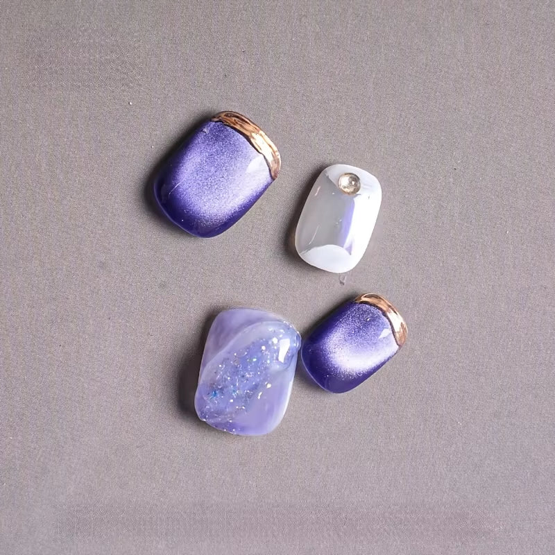 Regal & Reckless Dreamscape Blue Nails – Glossy Short Press-On Collection