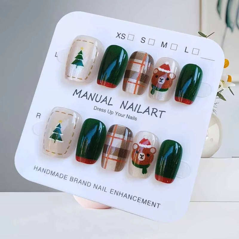 Regal & Reckless Sweet Christmas Press-On Nails – 10pcs  Snowman & Tree