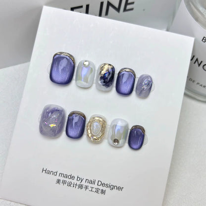 Regal & Reckless Dreamscape Blue Nails – Glossy Short Press-On Collection