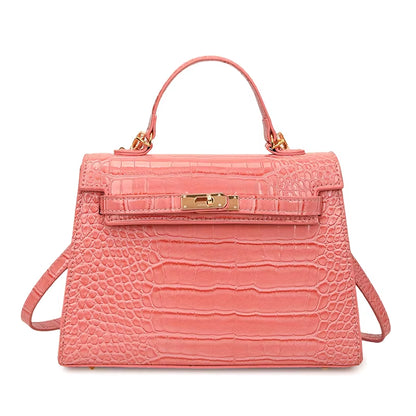 Not Your Birkin, Babe: Luxury Croc-Embossed Bag with Vintage Flair & All the Space You Need
