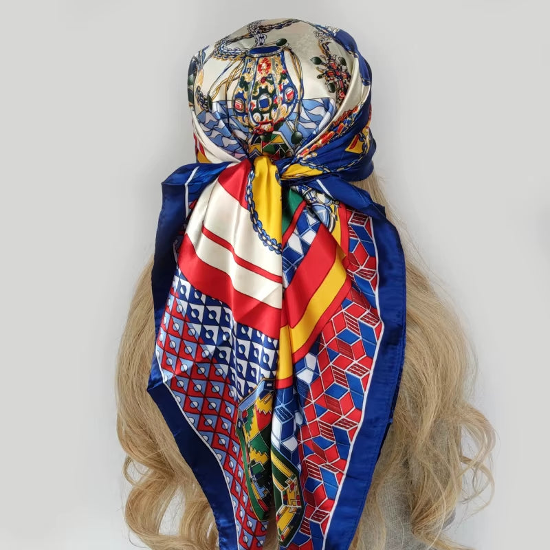 Couture Chaos Satin Colorful Scarf
