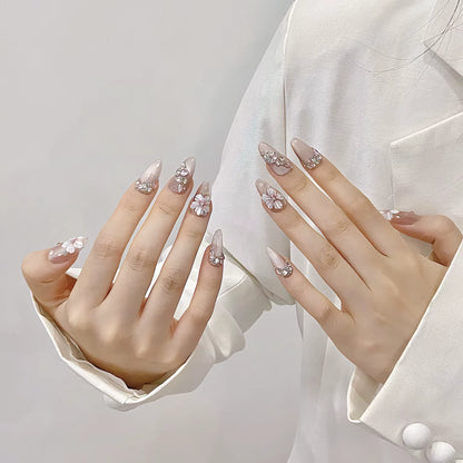 Regal & Reckless Pink Cat’s Eye Press-On Nails – Butterfly French Design (10pcs)