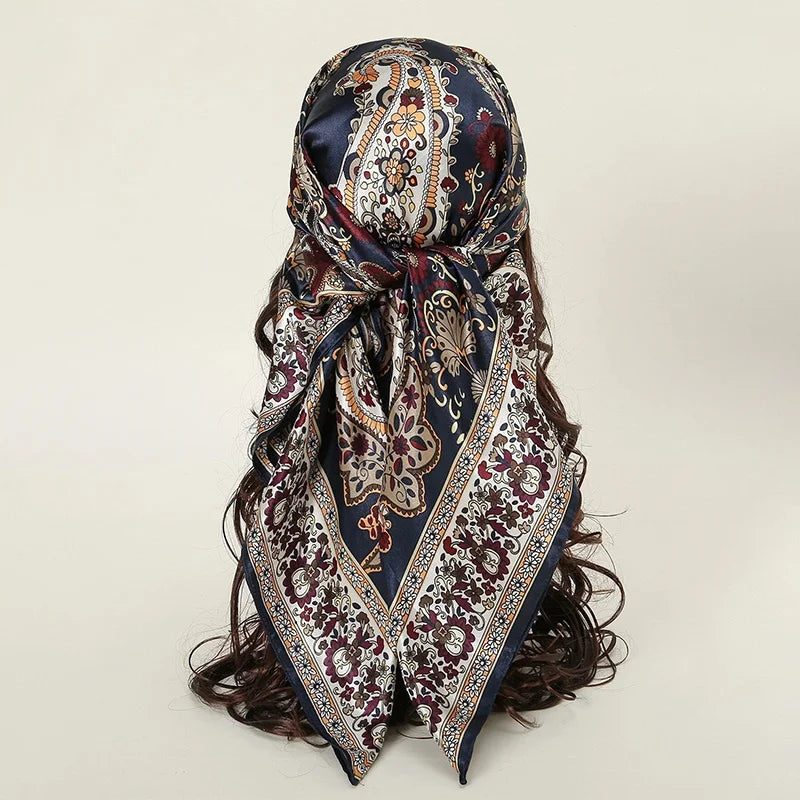 Regal Luxe Satin Silk Scarf