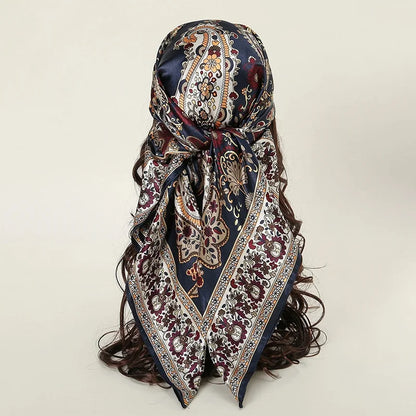 Regal Luxe Satin Silk Scarf
