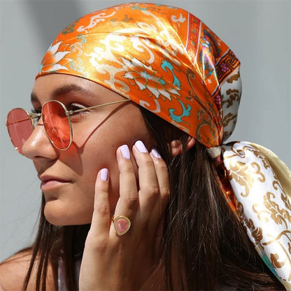 Regal Luxe Satin Silk Scarf