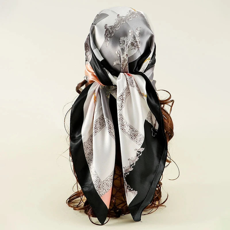 Regal Luxe Satin Silk Scarf