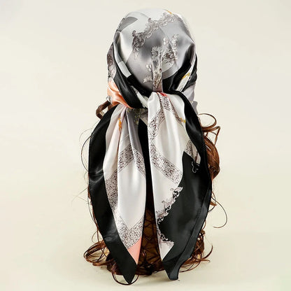 Regal Luxe Satin Silk Scarf