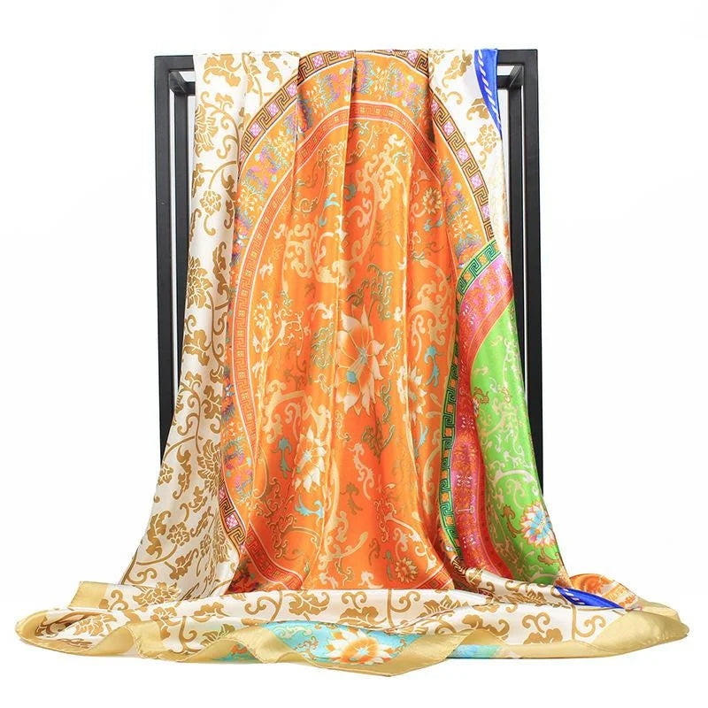 Regal Luxe Satin Silk Scarf