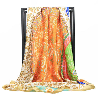 Regal Luxe Satin Silk Scarf