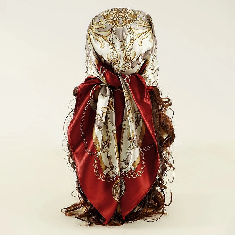 Regal Luxe Satin Silk Scarf