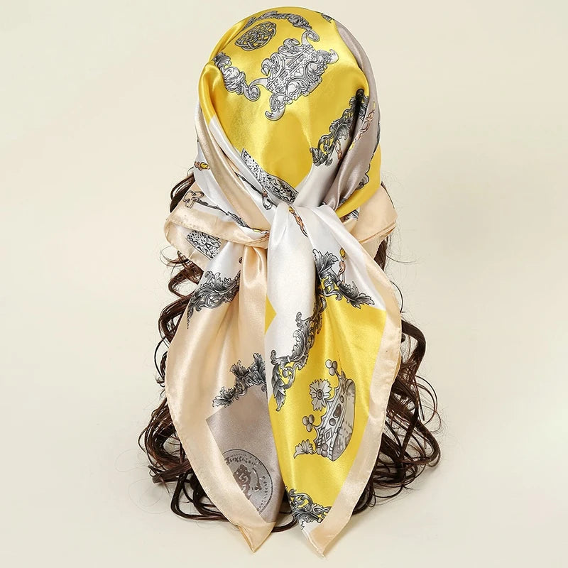 Regal Luxe Satin Silk Scarf