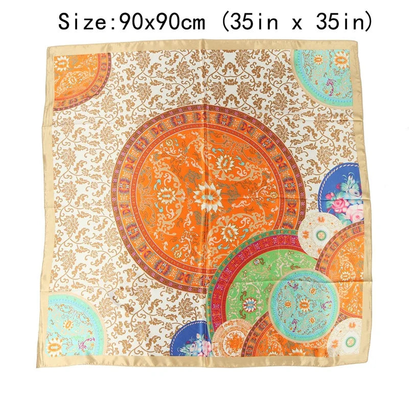 Regal Luxe Satin Silk Scarf
