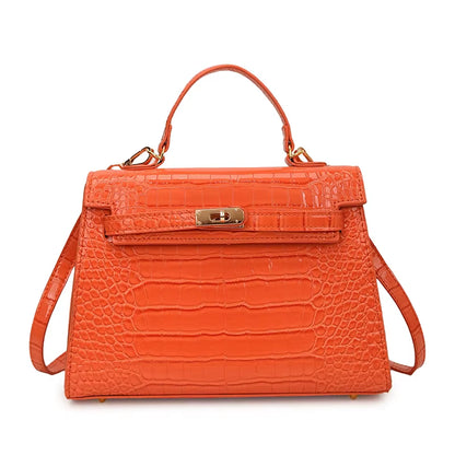 Not Your Birkin, Babe: Luxury Croc-Embossed Bag with Vintage Flair & All the Space You Need