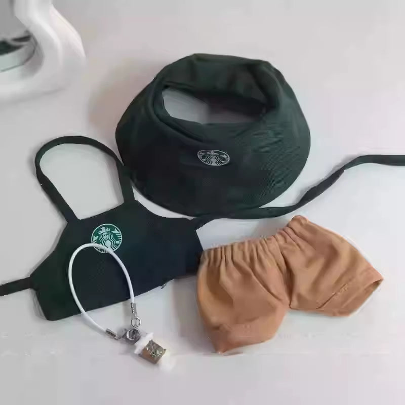 Caffeine Chic – Labubu ‘Starr Bucks’ Outfit & Mini Accessories
