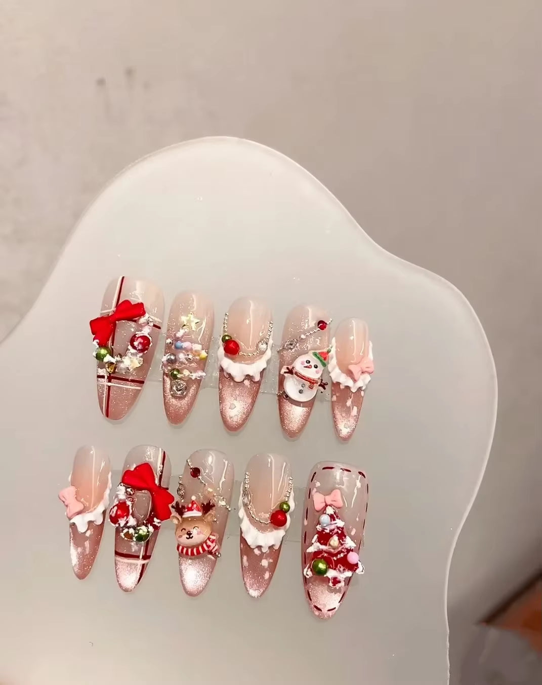 Regal & Reckless Sweet Festive Press-On Nails – French Tips with Holiday Motifs
