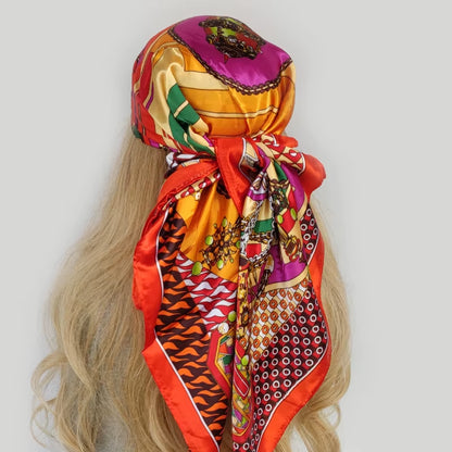 Couture Chaos Satin Colorful Scarf