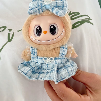 Luxury Labubu Doll Clothes Set – Mini Idol Dress with Bow Headband & Accessories