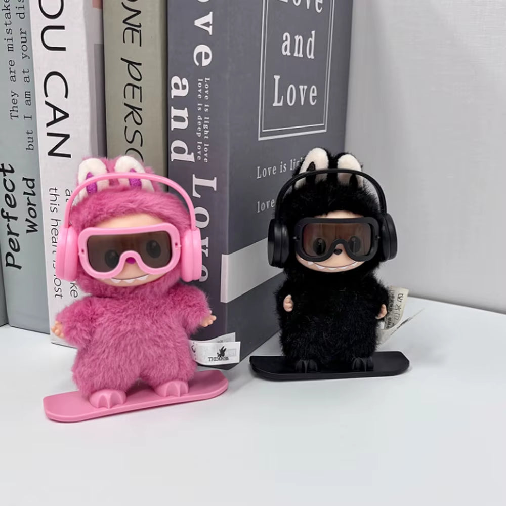 Labubu Doll Ski Set – Gear Up with Goggles, Earphones & Ski Board
