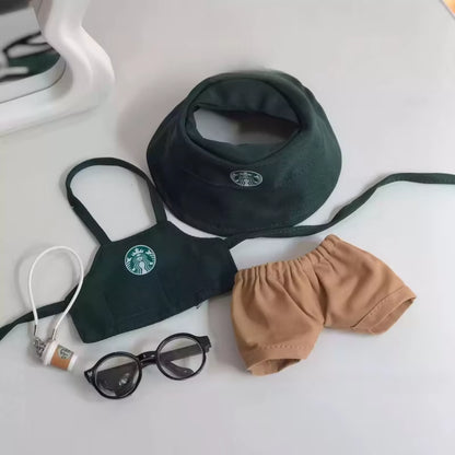 Caffeine Chic – Labubu ‘Starr Bucks’ Outfit & Mini Accessories