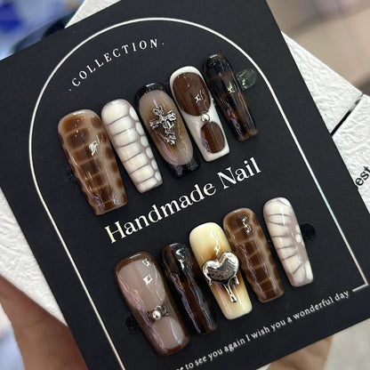Handmade Luxury Press-On Nails – 10pcs Statement Set