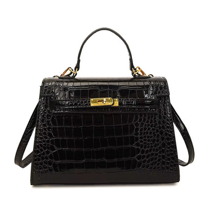 Not Your Birkin, Babe: Luxury Croc-Embossed Bag with Vintage Flair & All the Space You Need