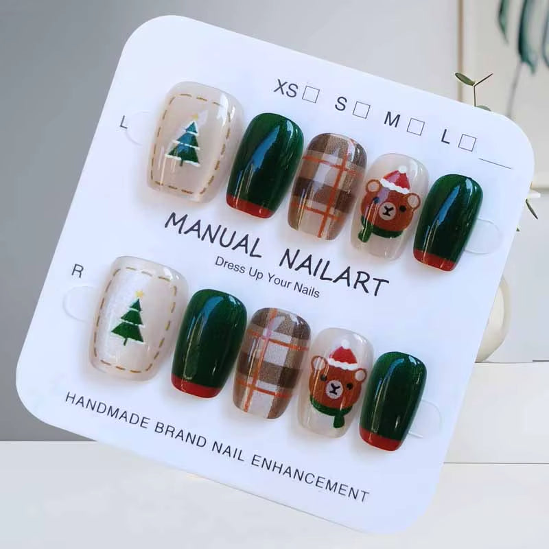 Regal & Reckless Sweet Christmas Press-On Nails – 10pcs  Snowman & Tree