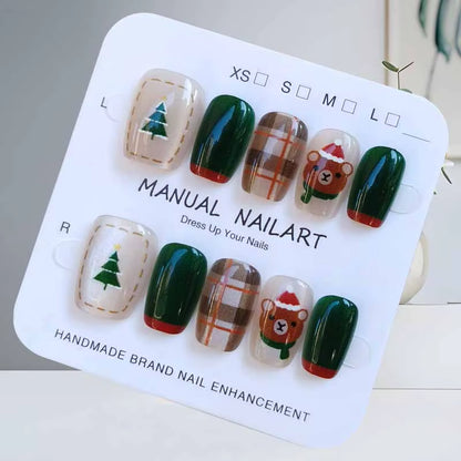 Regal & Reckless Sweet Christmas Press-On Nails – 10pcs  Snowman & Tree